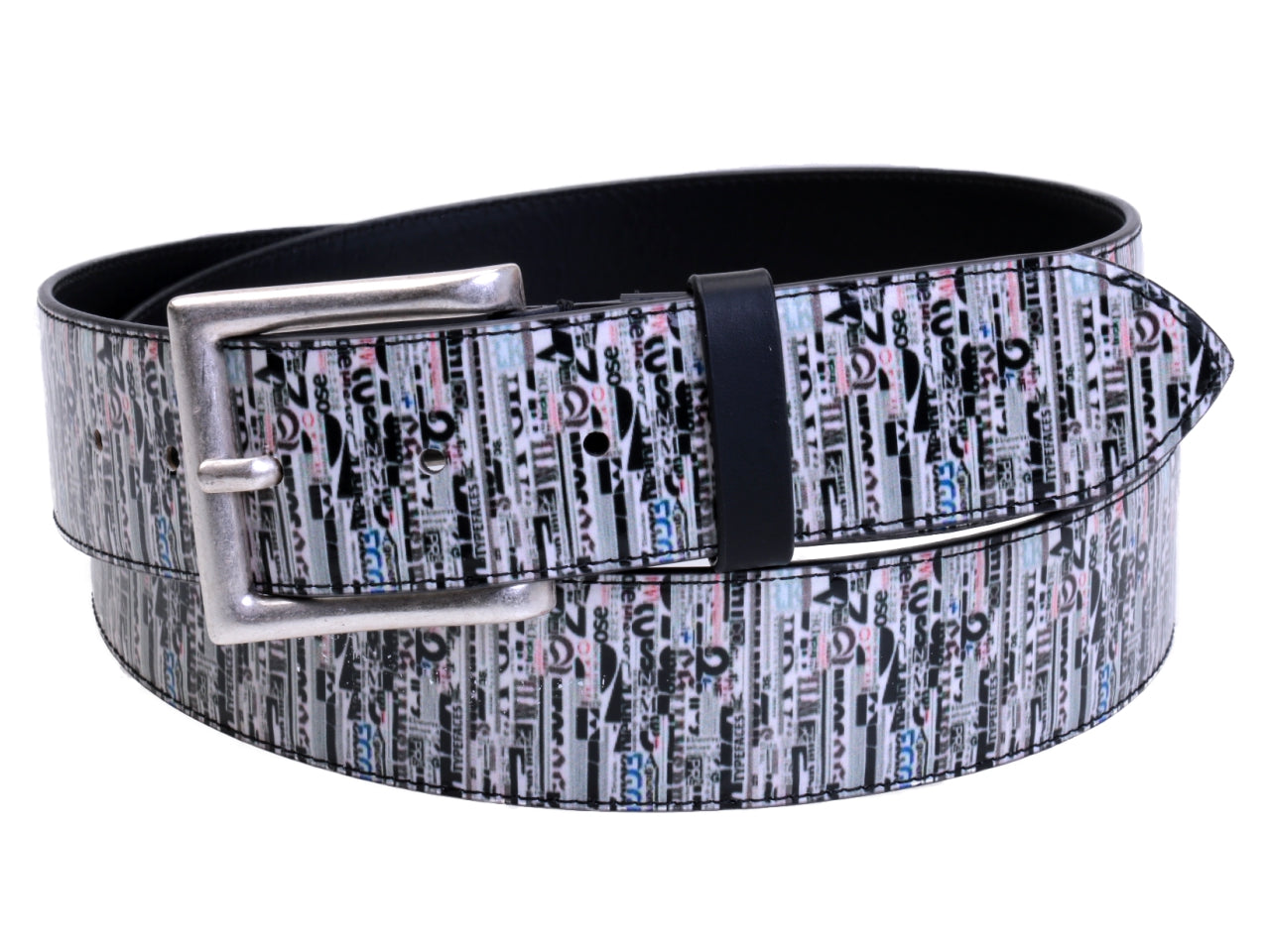 GREY MEN'S BELT MADE OF LORRY TARPAULIN. - Unique Pieces Paul Meccanico
