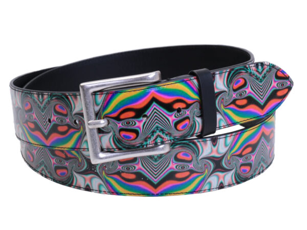 MEN'S BELT WITH OPTICAL FANTASY MADE OF LORRY TARPAULIN. - Unique Pieces Paul Meccanico