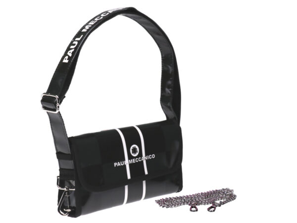 CLUTCH BAG BLACK FOREST. MODEL CANDY MADE OF LORRY TARPAULIN. - Limited Edition Paul Meccanico