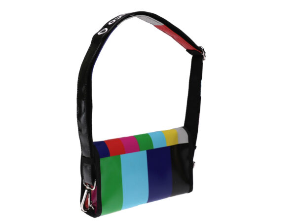 CLUTCH BAG MULTICOLOR "NO SIGNAL". MODEL CANDY MADE OF LORRY TARPAULIN. - Limited Edition Paul Meccanico