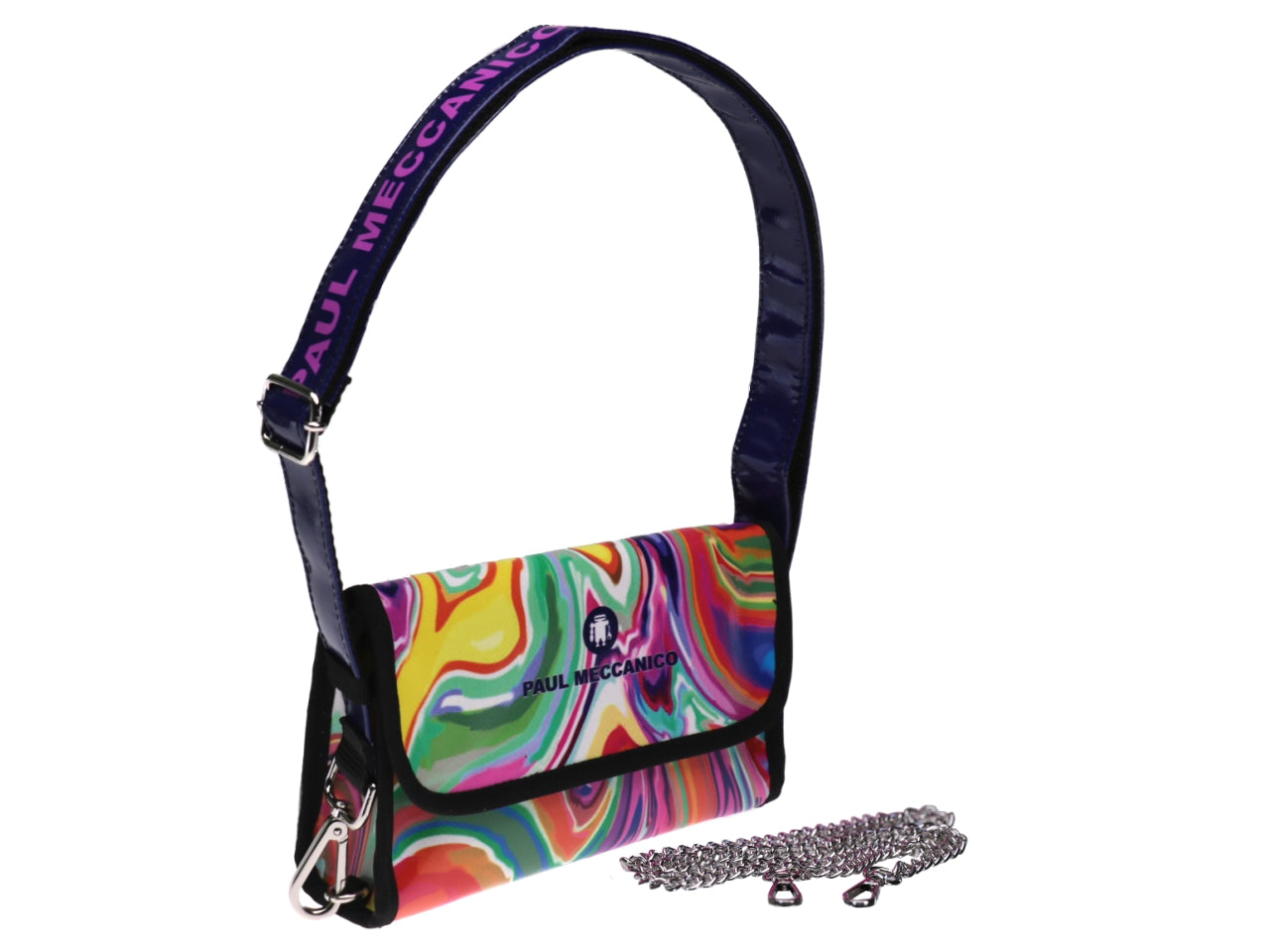 CLUTCH BAG MULTICOLOR TIE DYE FANTASY. MODEL CANDY MADE OF LORRY TARPAULIN. - Limited Edition Paul Meccanico