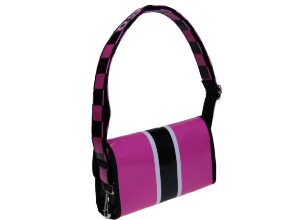 FUXIA CLUTCH BAG. MODEL CANDY MADE OF LORRY TARPAULIN. - Limited Edition Paul Meccanico