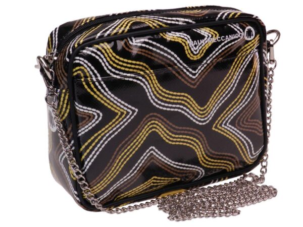 CLUTCH BLACK COLOUR WITH STITCHING EFFECT. PARK MODEL MADE OF LORRY TARPAULIN. - Limited Edition Paul Meccanico