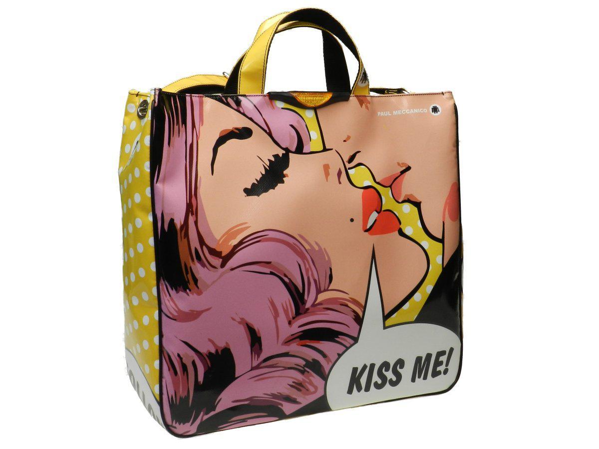 COMIC “KISS ME” MAXI TOTE BAG - Paul Meccanico