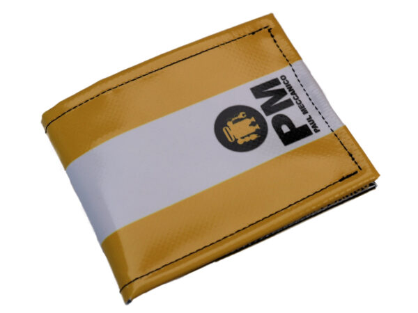 MEN'S WALLET YELLOW AND WHITE. MODEL CRIK MADE OF LORRY TARPAULIN. - Limited Edition Paul Meccanico