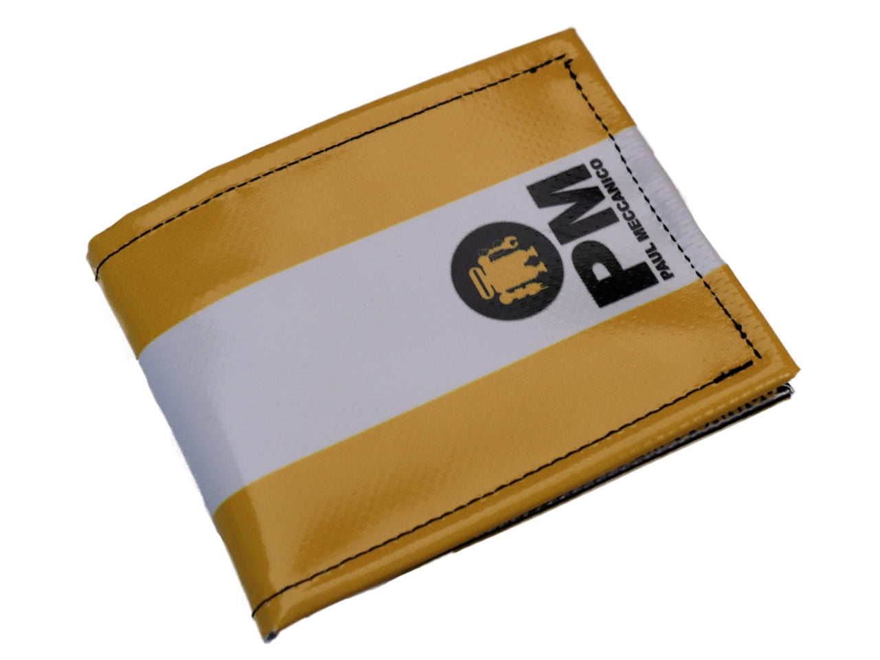 MEN'S WALLET YELLOW AND WHITE. MODEL CRIK MADE OF LORRY TARPAULIN. - Limited Edition Paul Meccanico
