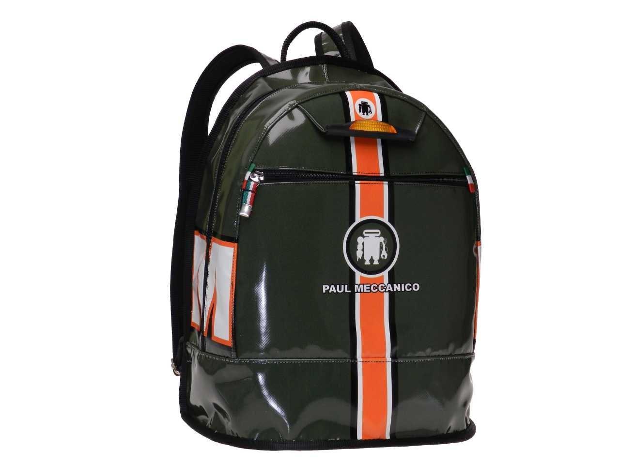 DARK GREEN AND GREEN BACKPACK. SUPER MODEL MADE OF LORRY TARPAULIN. - Limited Edition Paul Meccanico