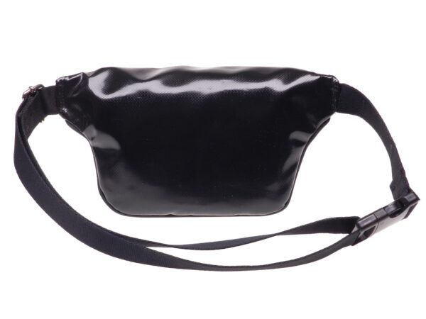BLACK AND DARK RED WAIST BAG. MODEL FLEX MADE OF LORRY TARPAULIN. - Limited Edition Paul Meccanico