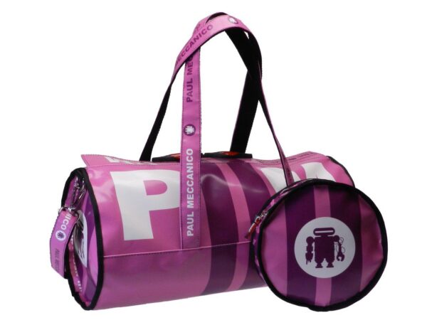 GYM BAG PINK COLOR. ROLLING MODEL MADE OF LORRY TARPAULIN. - Unique Pieces Paul Meccanico