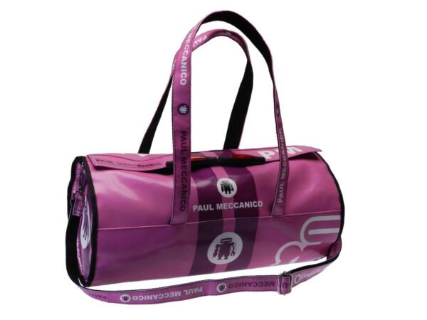 GYM BAG PINK COLOR. ROLLING MODEL MADE OF LORRY TARPAULIN. - Unique Pieces Paul Meccanico