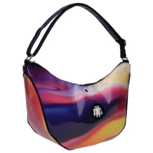 CRESCENT BAG MULTICOLOR WITH TIE DYE FANTASY. MODEL SPLIT MADE OF LORRY TARPAULIN. - Limited Edition Paul Meccanico