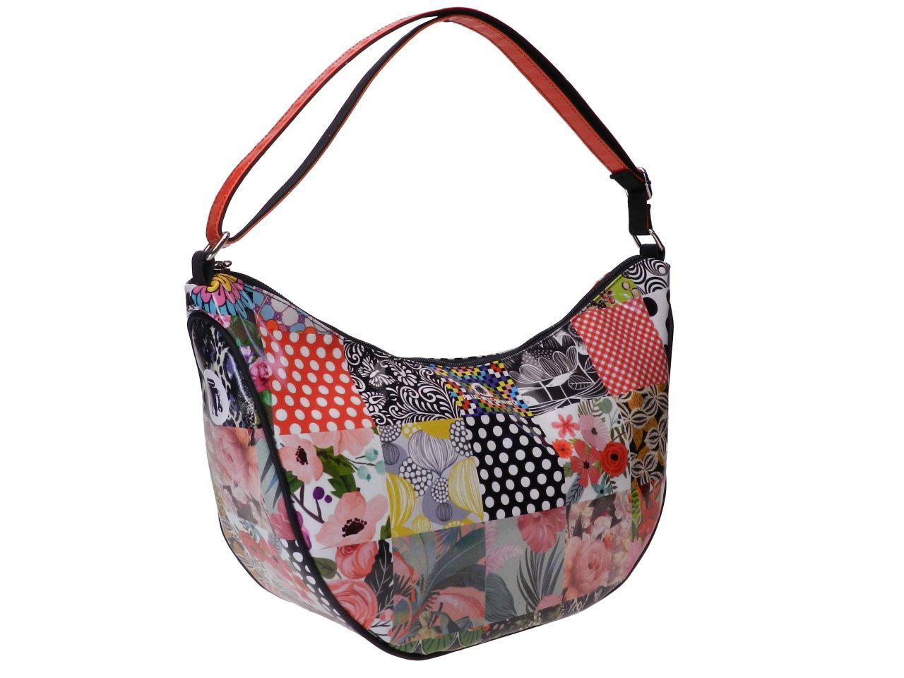HALF-MOON BAG PATCHWORK FANTASY. SPLIT MODEL MADE OF LORRY TARPAULIN. - Limited Edition Paul Meccanico