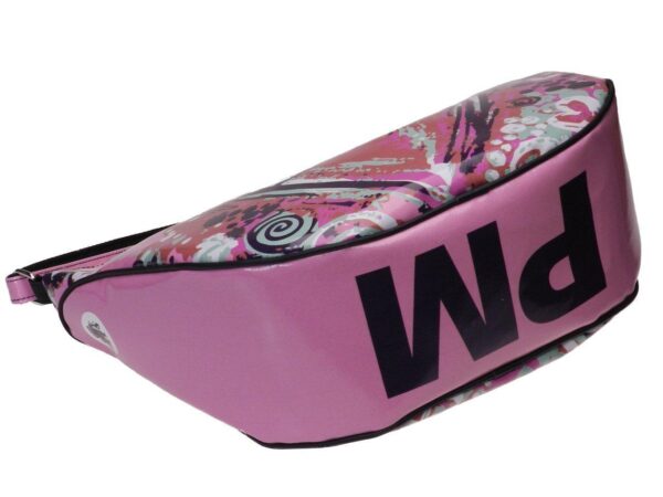 HALF-MOON BAG PINK COLOUR "LOVE". SPLIT MODEL MADE OF LORRY TARPAULIN. - Limited Edition Paul Meccanico