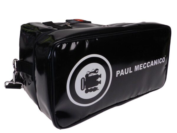 BLACK HAND LUGGAGE BAG 40 X 20 X 25 CM. MODEL FLY-ME MADE OF LORRY TARPAULIN. - Paul Meccanico