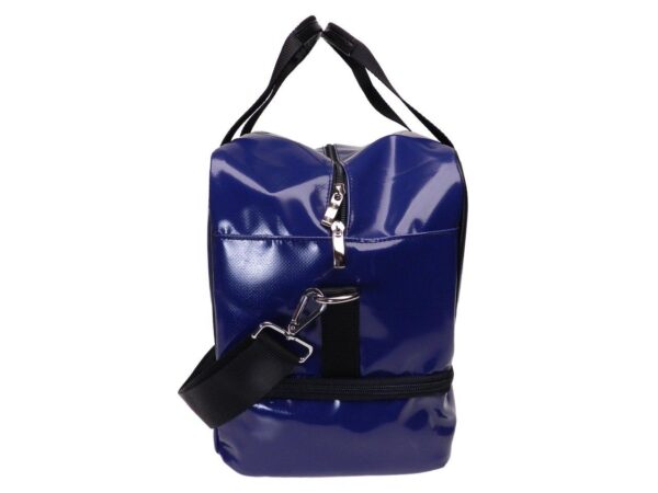 BLUE HAND LUGGAGE BAG 40 X 20 X 25 CM. MODEL FLY-ME MADE OF LORRY TARPAULIN. - Limited Edition Paul Meccanico