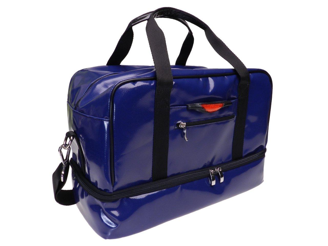 BLUE HAND LUGGAGE BAG 40 X 20 X 25 CM. MODEL FLY-ME MADE OF LORRY TARPAULIN. - Limited Edition Paul Meccanico