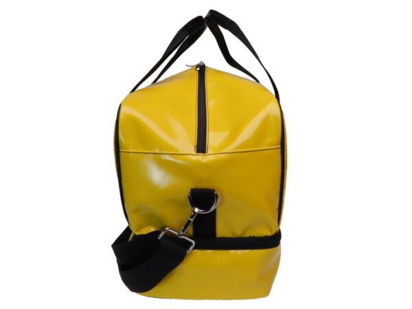 YELLOW HAND LUGGAGE BAG 40 X 20 X 25 CM. MODEL FLY-ME MADE OF LORRY TARPAULIN. - Paul Meccanico