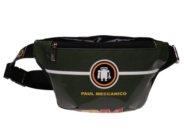 HIP BAG DARK GREEN AND BLACK COLOURS MADE OF LORRY TARPAULIN FLEX MODEL. - Limited Edition Paul Meccanico