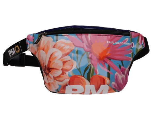 WAIST BAG WITH FLORAL FANTASY. MODEL FLEX MADE OF LORRY TARPAULIN. - Limited Edition Paul Meccanico
