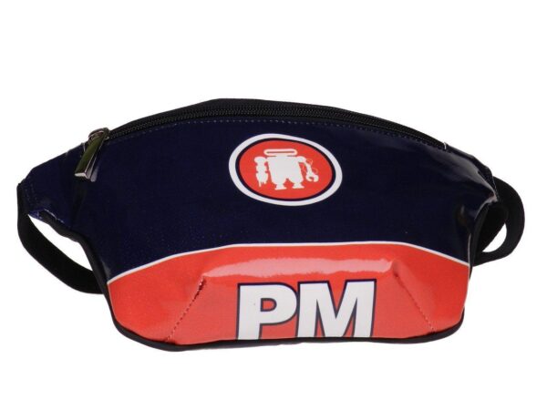 HIP BAG RED AND BLUE COLOURS MADE OF LORRY TARPAULIN FLEX MODEL. - Limited Edition Paul Meccanico