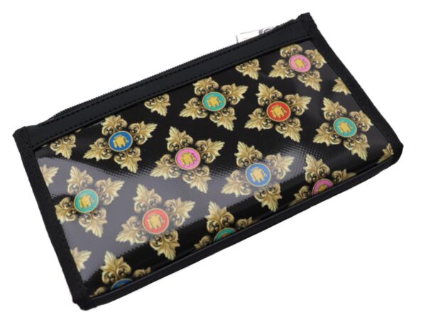 LARGE WOMEN'S WALLET BLACK COLOUR LIBERTY FANTASY. PIT MODEL MADE OF LORRY TARPAULIN. - Limited Edition Paul Meccanico