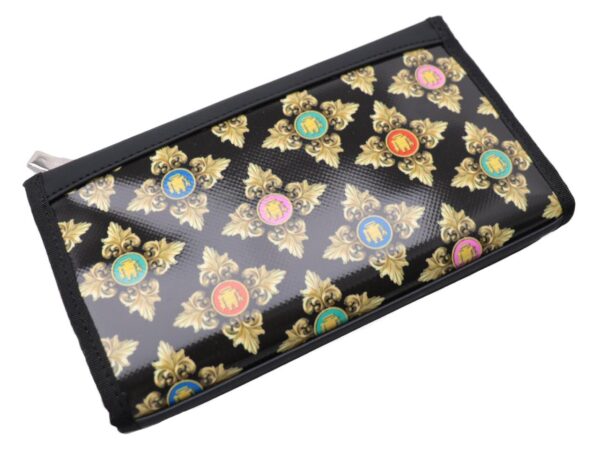 LARGE WOMEN'S WALLET BLACK COLOUR LIBERTY FANTASY. PIT MODEL MADE OF LORRY TARPAULIN. - Limited Edition Paul Meccanico