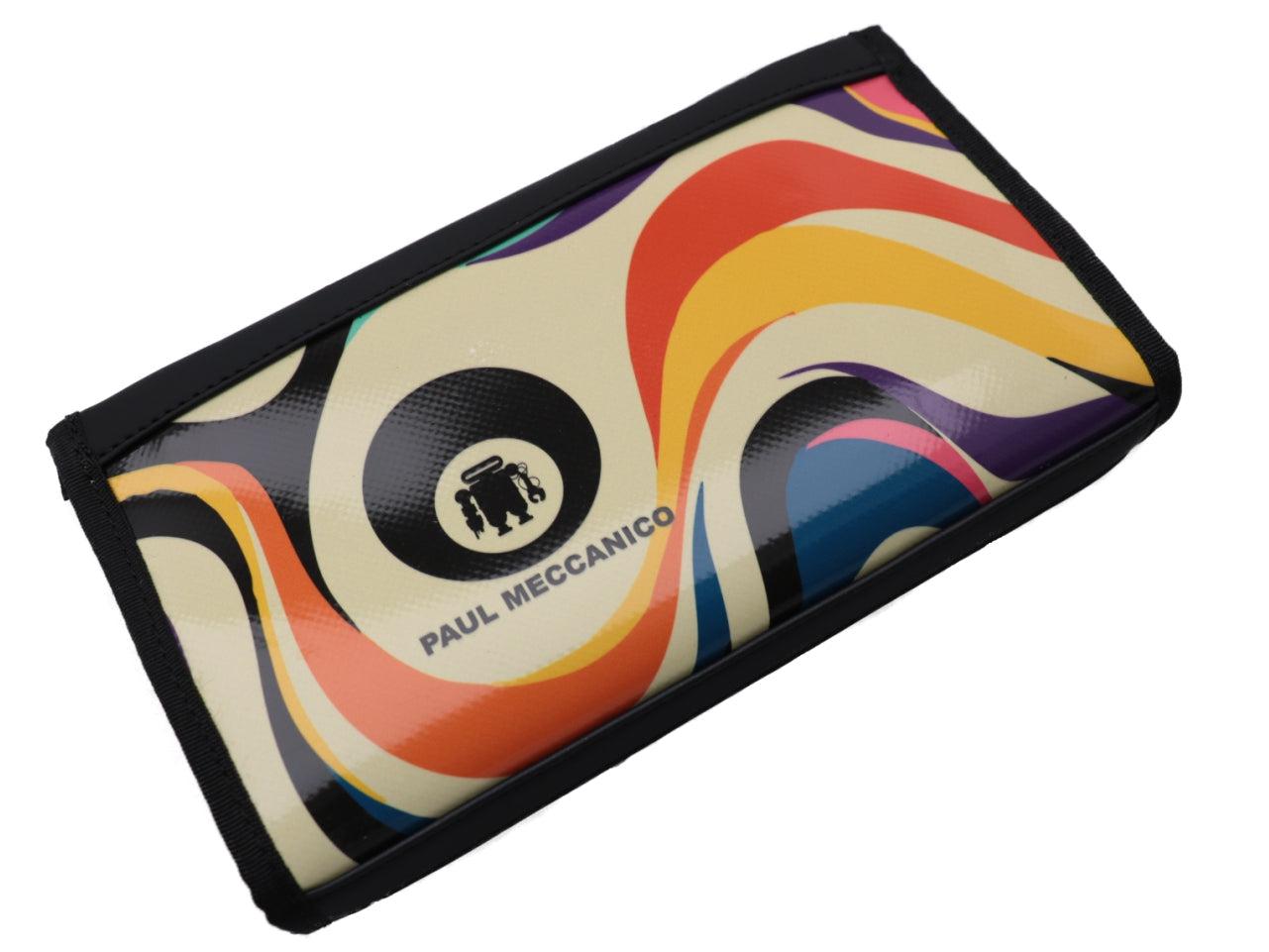 LARGE WOMEN'S WALLET MULTICOLOR ABSTRACT FANTASY. PIT MODEL MADE OF LORRY TARPAULIN. - Limited Edition Paul Meccanico