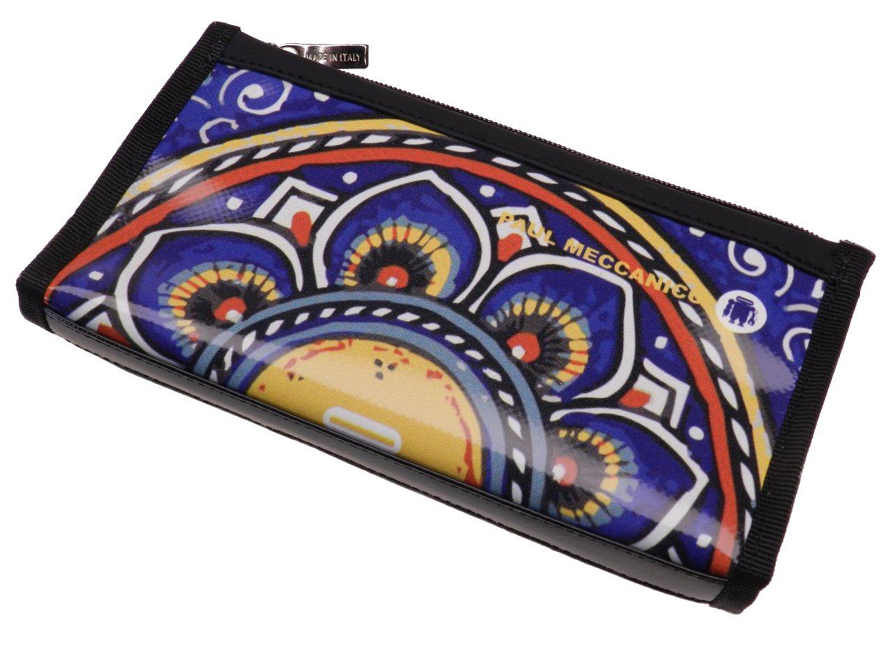 LARGE WOMEN'S WALLET ROYAL COLOURS MAJOLICA FANTASY. PIT MODEL MADE OF LORRY TARPAULIN. - Paul Meccanico