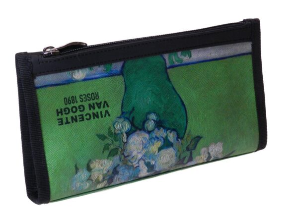LARGE WOMEN'S WALLET WITH PAINTED PRINT OF "VAN GOGH". PIT MODEL MADE OF HAMMERED SYNTHETIC LEATHER. - Paul Meccanico