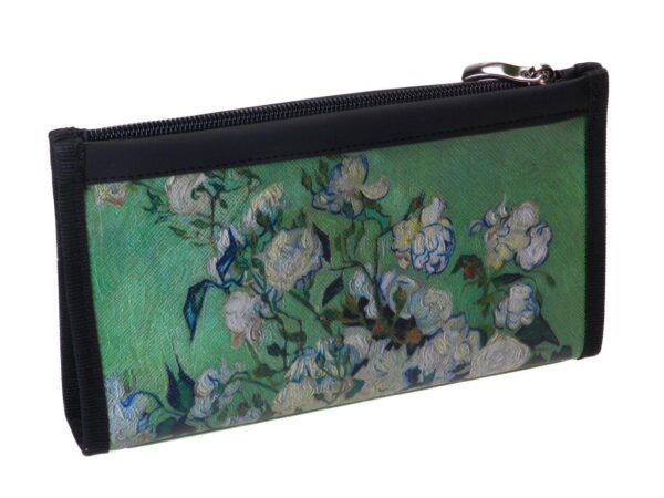 LARGE WOMEN'S WALLET WITH PAINTED PRINT OF "VAN GOGH". PIT MODEL MADE OF HAMMERED SYNTHETIC LEATHER. - Paul Meccanico