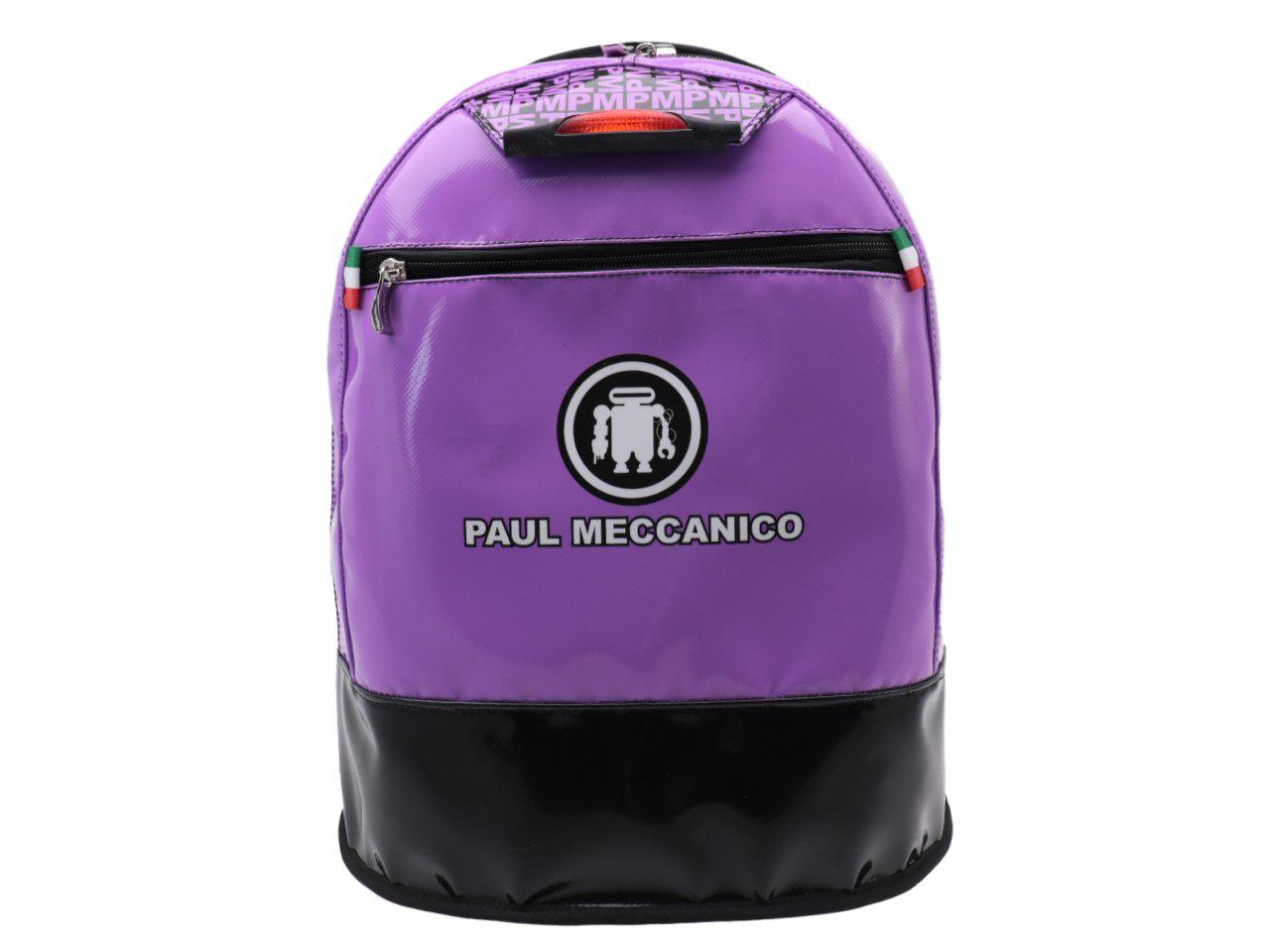 LILAC AND BLACK BACKPACK PAUL MECCANICO. MODEL SUPER MADE OF LORRY TARPAULIN. - Limited Edition Paul Meccanico