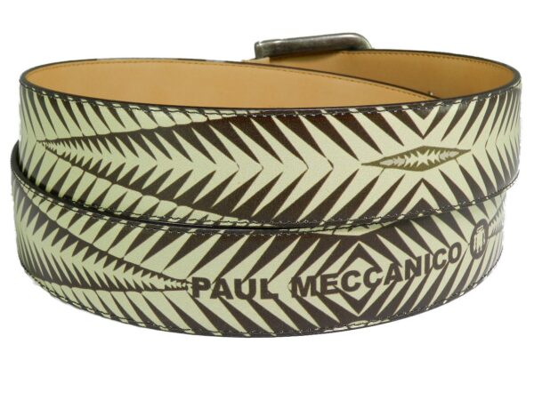 MAN' BELT PAUL MECCANICO. BROWN AND BEIGE WITH ETHNIC FANTASY. - Paul Meccanico