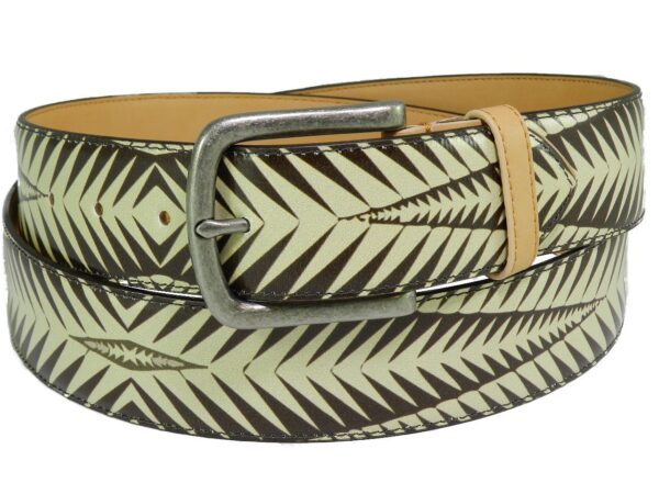 MAN' BELT PAUL MECCANICO. BROWN AND BEIGE WITH ETHNIC FANTASY. - Paul Meccanico