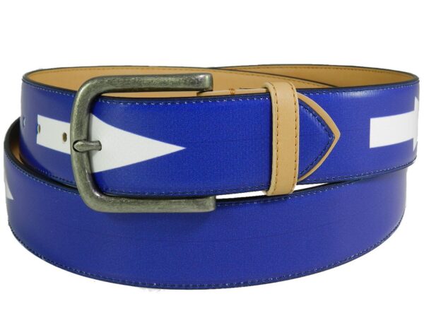 MAN BELT PAUL MECCANICO. ROYAL COLOR WITH ROAD SIGNS FANTASY. - Paul Meccanico