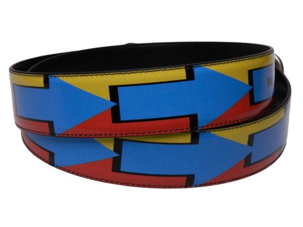 MAN' S BELT YELLOW, RED AND BLUE FANTASY WITH SIGNS FANTASY. - Paul Meccanico