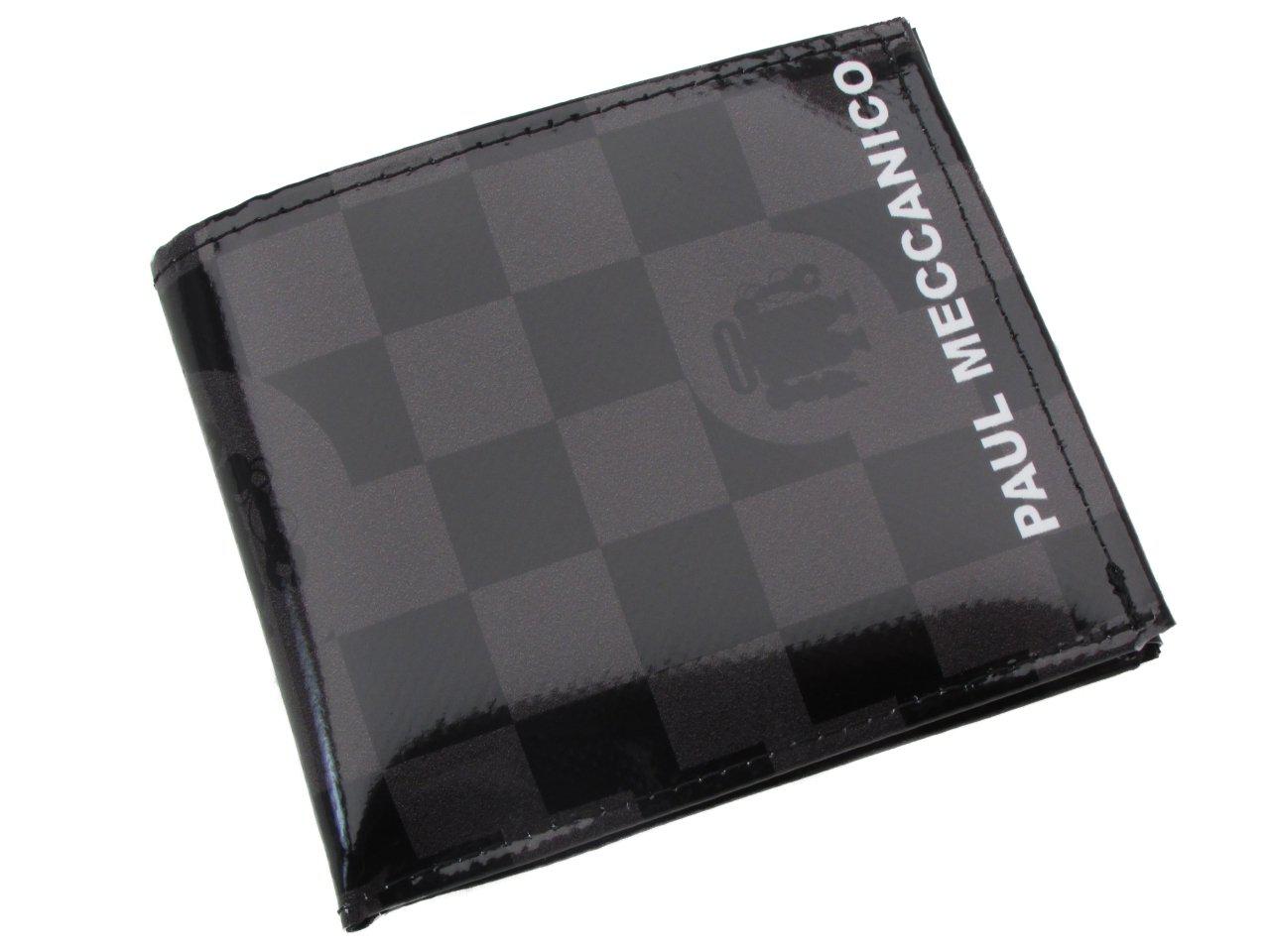 MAN WALLET BLACK AND GREY COLOUR CHESS PATTERN. CRIK MODEL MADE OF LORRY TARPAULIN. - Paul Meccanico