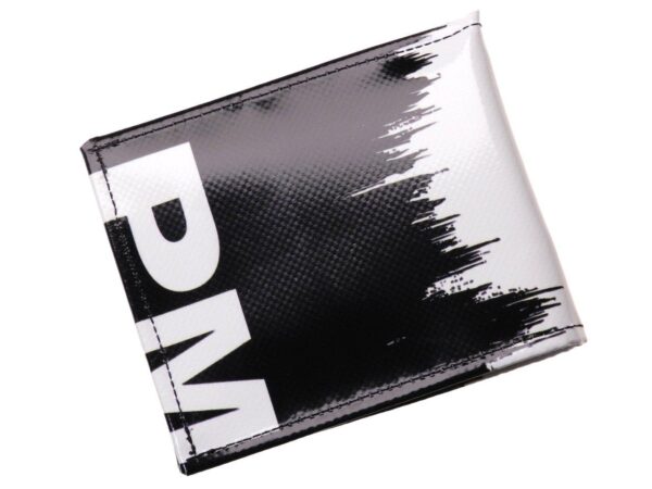 MAN WALLET BLACK AND WHITE COLOURS. CRIK MODEL MADE OF LORRY TARPAULIN. - Paul Meccanico