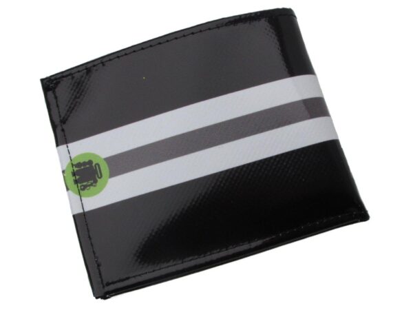 MAN WALLET BLACK AND WHITE COLOURS. CRIK MODEL MADE OF LORRY TARPAULIN. - Paul Meccanico