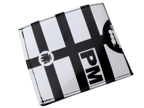 MAN WALLET BLACK AND WHITE COLOURS. CRIK MODEL MADE OF LORRY TARPAULIN. - Paul Meccanico