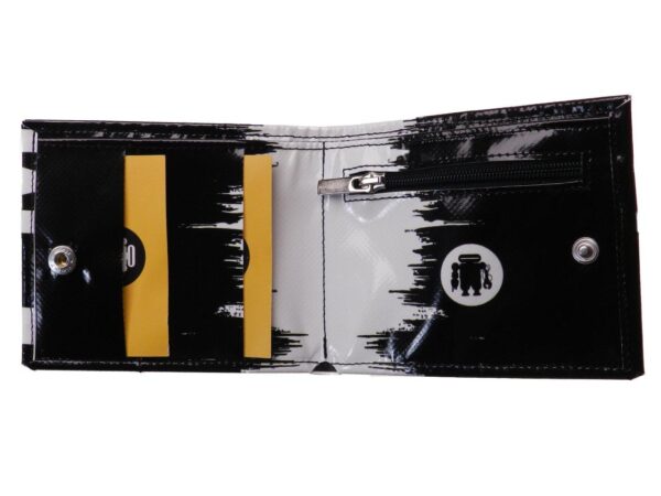MAN WALLET BLACK AND WHITE COLOURS. CRIK MODEL MADE OF LORRY TARPAULIN. - Paul Meccanico