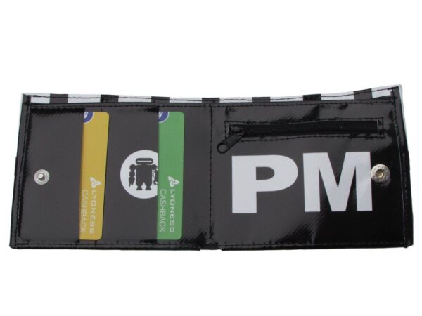 MAN WALLET BLACK AND WHITE COLOURS. CRIK MODEL MADE OF LORRY TARPAULIN. - Paul Meccanico