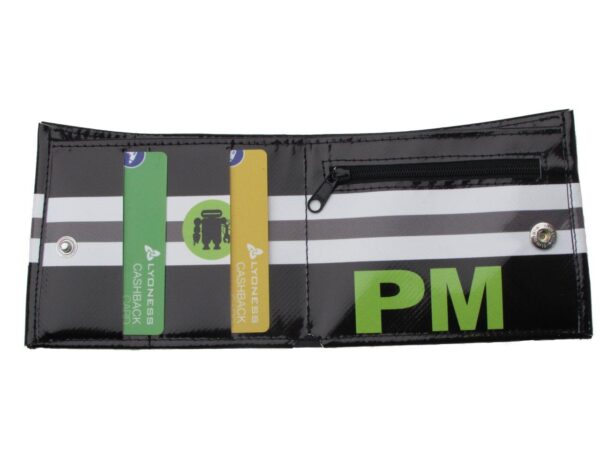 MAN WALLET BLACK AND WHITE COLOURS. CRIK MODEL MADE OF LORRY TARPAULIN. - Paul Meccanico