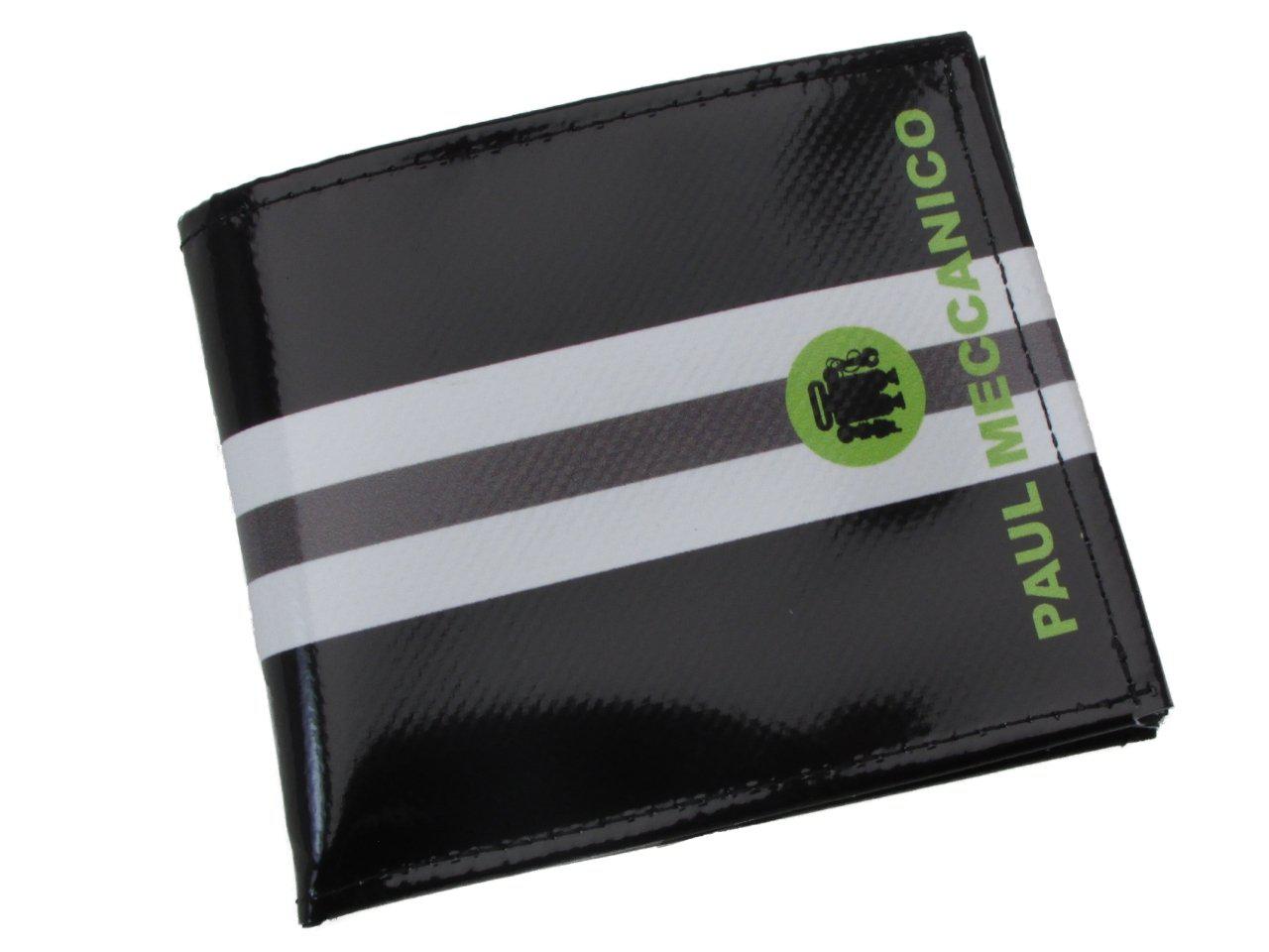 MAN WALLET BLACK AND WHITE COLOURS. CRIK MODEL MADE OF LORRY TARPAULIN. - Paul Meccanico
