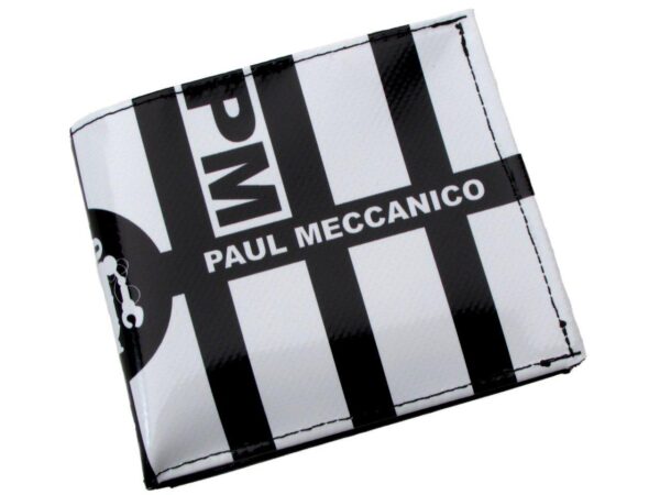 MAN WALLET BLACK AND WHITE COLOURS. CRIK MODEL MADE OF LORRY TARPAULIN. - Paul Meccanico