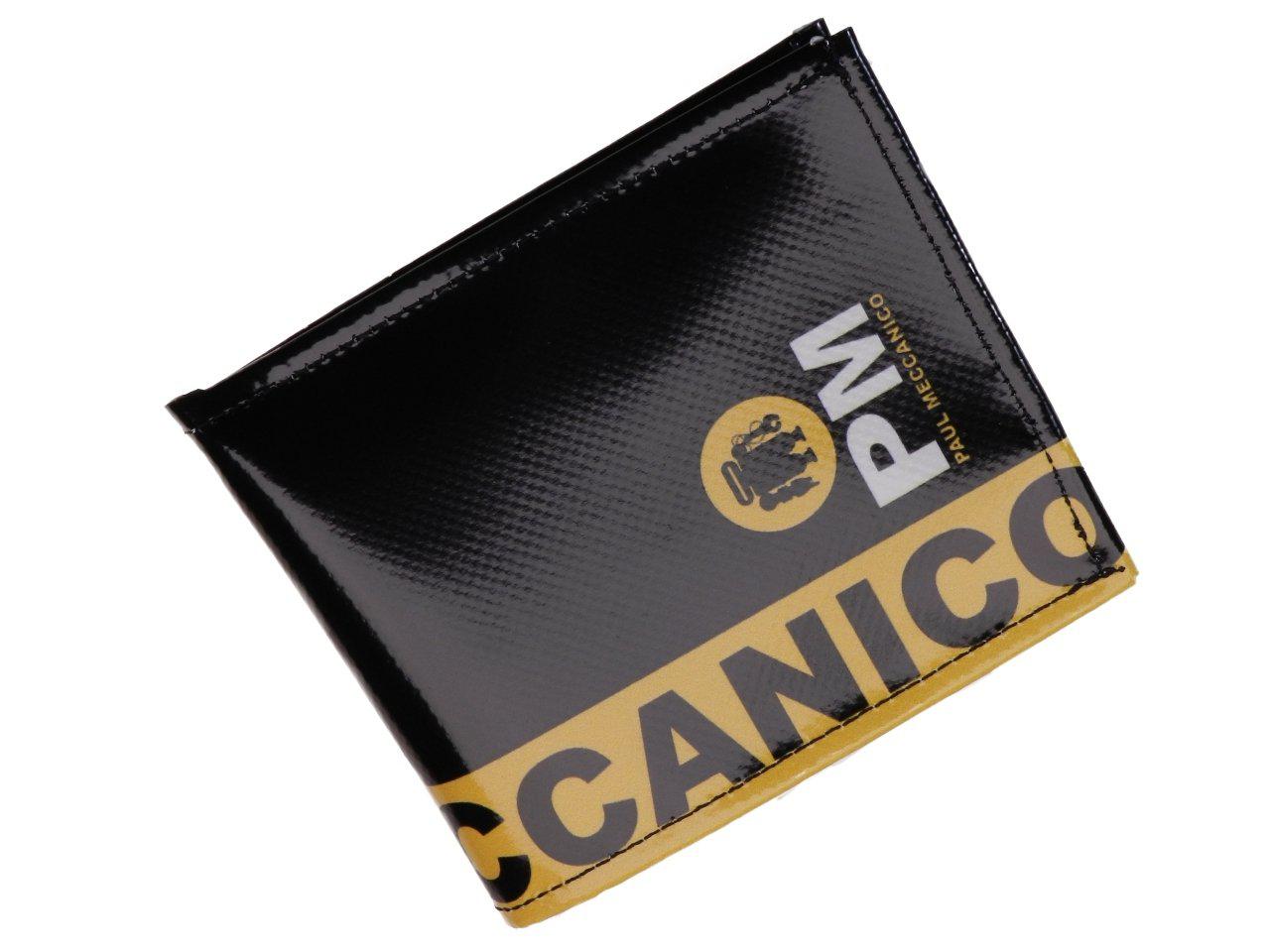 MAN WALLET BLACK AND YELLOW COLOURS. CRIK MODEL MADE OF LORRY TARPAULIN. - Paul Meccanico
