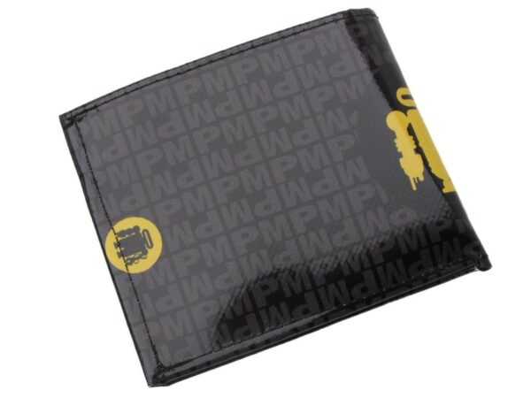MAN WALLET BLACK, GREY AND YELLOW COLOURS LETTERING FANTASY. CRIK MODEL MADE OF LORRY TARPAULIN. - Paul Meccanico