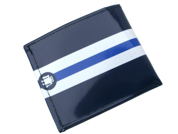MAN WALLET BLUE AND WHITE COLOURS. CRIK MODEL MADE OF LORRY TARPAULIN. - Paul Meccanico