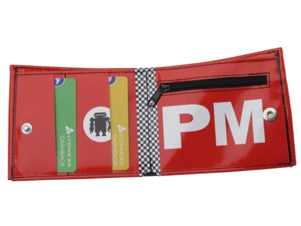 MAN WALLET RED COLOUR. CRIK MODEL MADE OF LORRY TARPAULIN. - Limited Edition Paul Meccanico