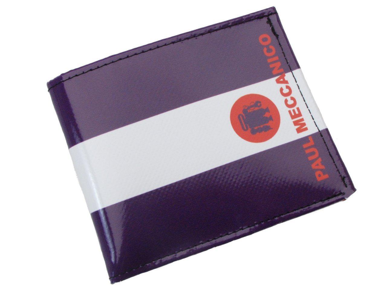 MAN WALLET VIOLET AND WHITE COLOURS. CRIK MODEL MADE OF LORRY TARPAULIN. - Paul Meccanico