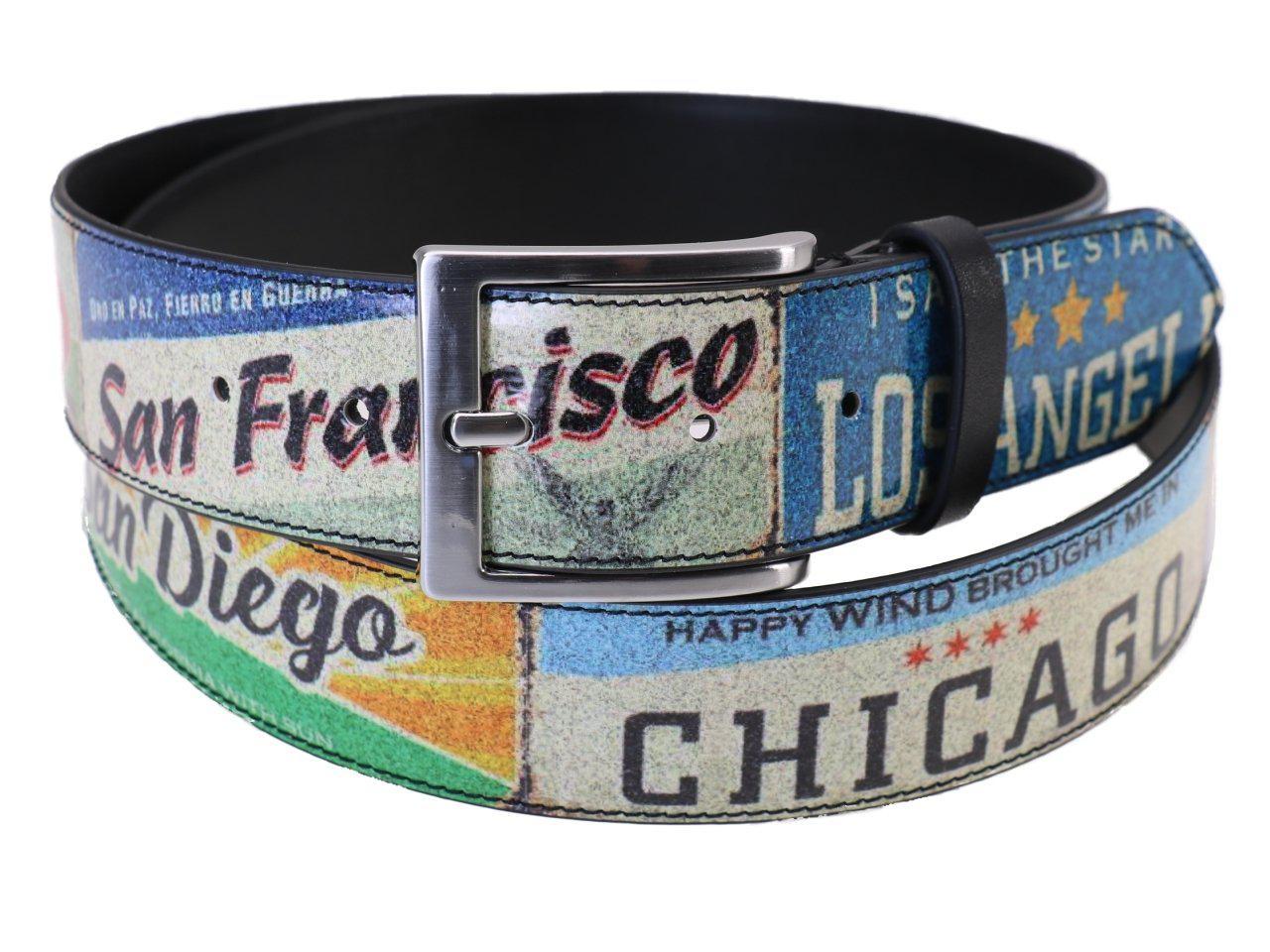 MAN'S BELT "AMERICAN PLATES" MADE OF LORRY TARPAULIN. - Paul Meccanico